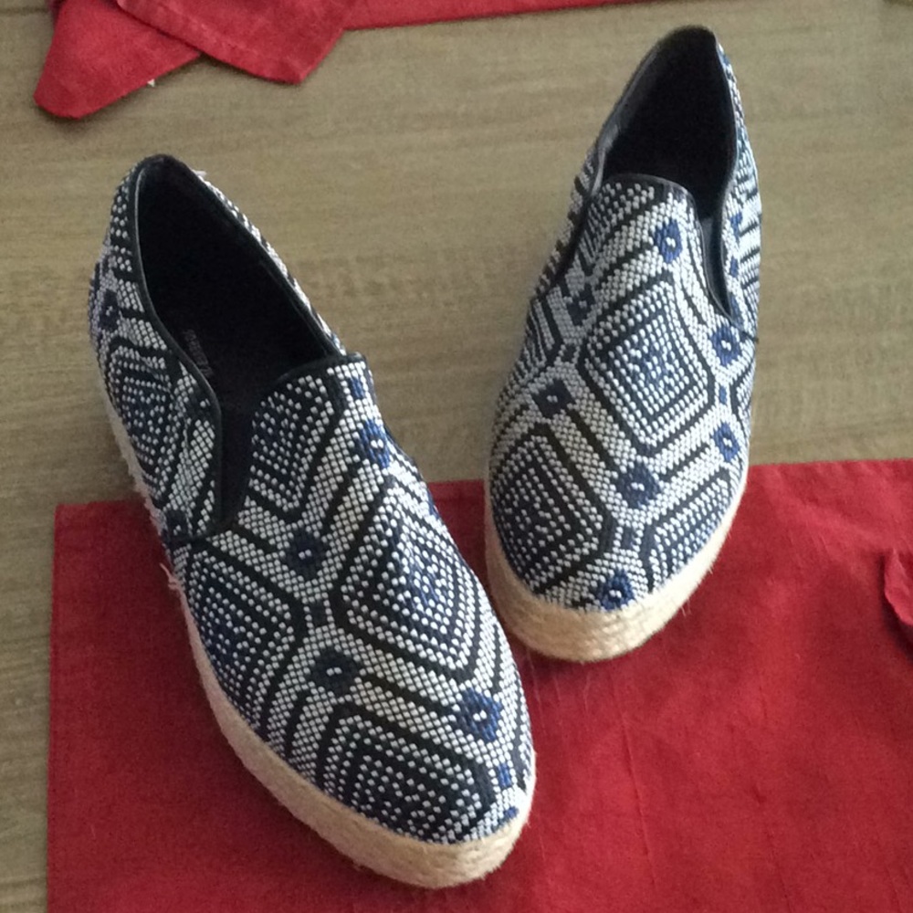 Navy and white espadrilles